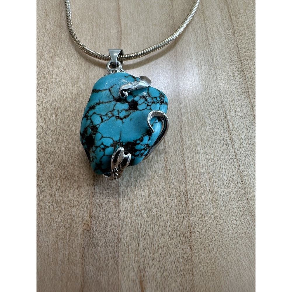 18k GP  Turquoise Stone Beautiful Pendant Snake Wrap Necklace Women Party Gift